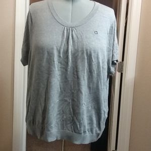 Work sweater top plus size women grey.